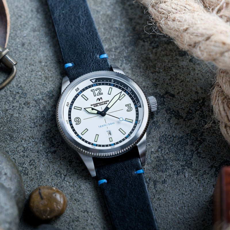 Aviatore Japan Quartz White / Leather | White Dial