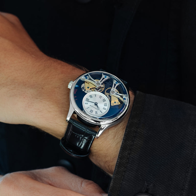 Thomas Earnshaw Scientists Faraday Double Barrel Automatic White / Leather | White Dial