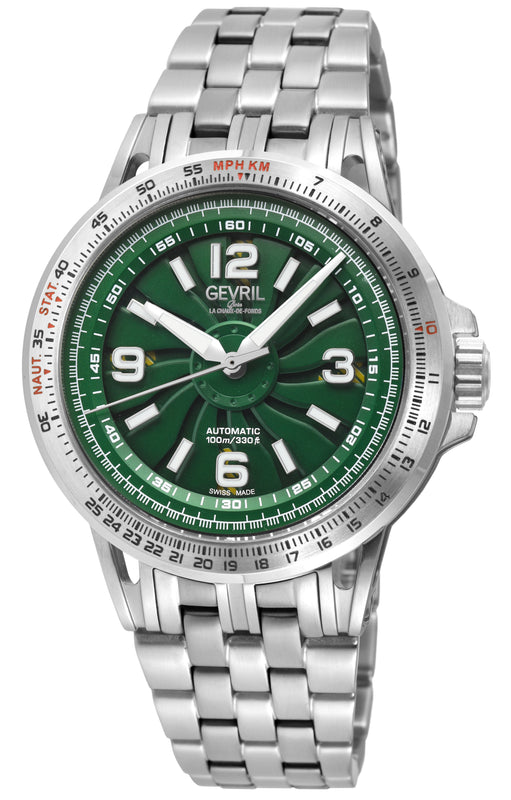Wind Master Automatic Gevril Men's Automatic Wind Master Green Dial Stainless Steel Bracelet | Green Dial