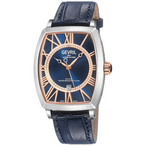 Oculus Blue Silver Sunray Dial Brown Handmade Italian Leather Strap IPRG 36x51mm Blue Silver Dial
