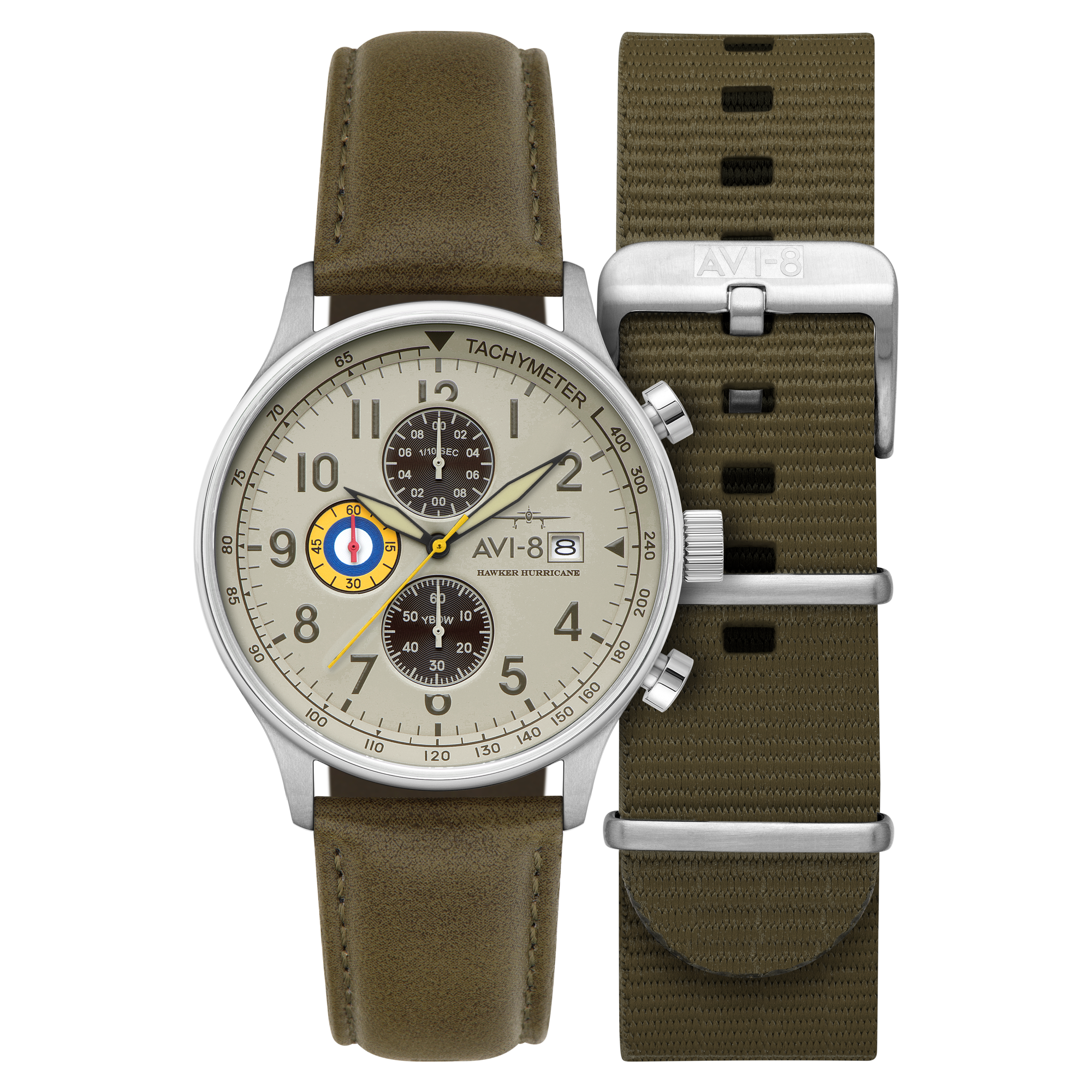 Classic Chronograph Khaki / Leather | Khaki Dial