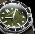 Hull Diver Green / Leather | Green Dial