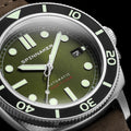 Hull Diver Green / Leather | Green Dial