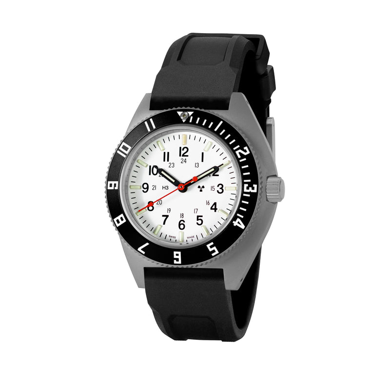 NAV, QUARTZ, SAPH, ARCTIC STERILE, COL: SS/BKPS 3PC RUBBER Arctic SSNAV on Rubber | Arctic Dial