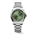 Conquest Silver/Green Sunray Green Dial