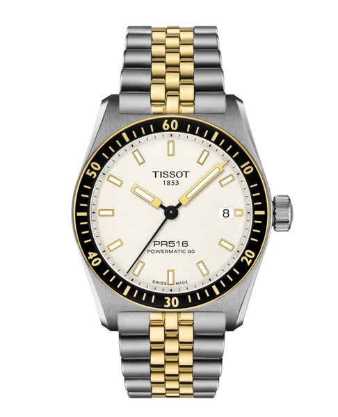 PR516 Powermatic 80 Silver-tone/ Yellow Gold | White Dial