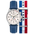 Classic Chronograph White / Blue Leather | White Dial