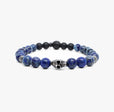 Etched sterling skull, blue sea sediment M (7.25" Wrist) |  Dial