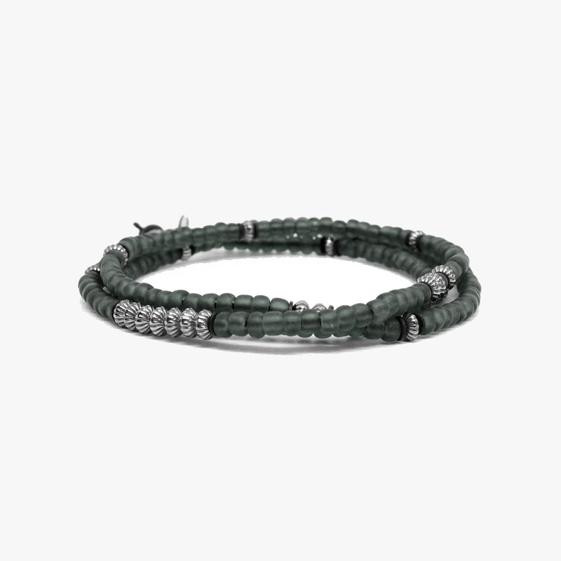 Gray Czech Glass, Sterling M (7.25" Wrist) |  Dial