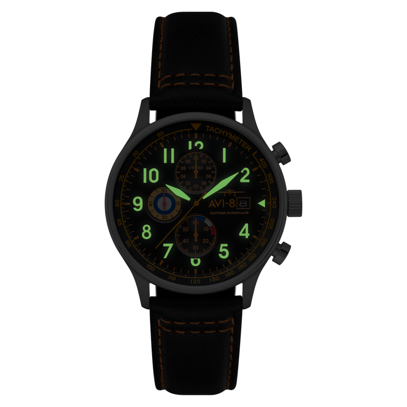 Classic Chronograph Black & Orange / Leather | Black Dial