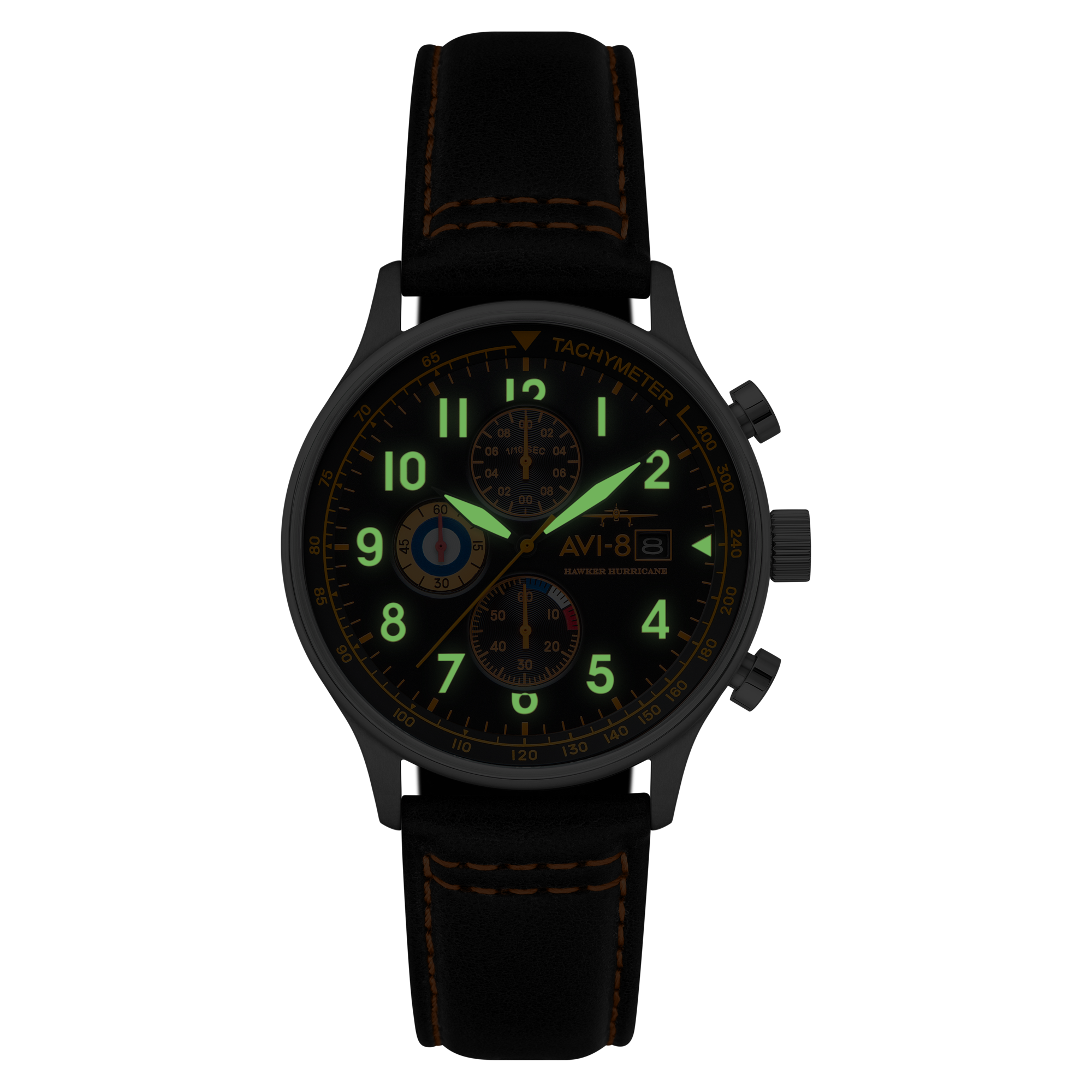 Classic Chronograph Black & Orange / Leather | Black Dial