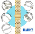 MET.615 | Jubilee Stainless Steel Watch Band 22mm / Gold |  Dial