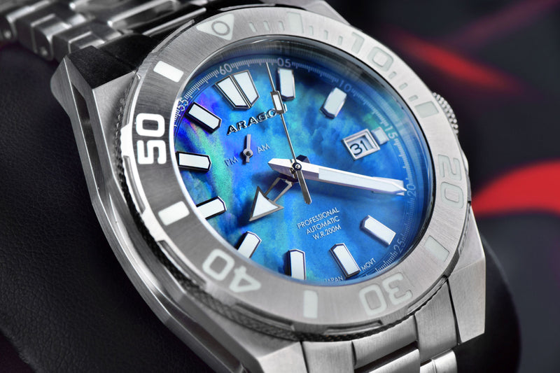 Silverjet AM/PM NH37 Automatic Blue Mother of Peal Dial | Blue Mother of Pearl Dial