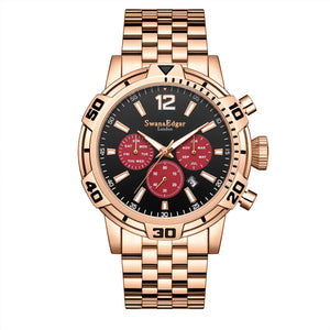 Sports Automatic Black Dial / Rose Gold-Tone Stainless Steel Bracelet Black Dial