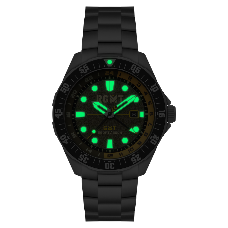 CONTINENTAL GMT GREEN / SOLID STAINLESS STEEL BRACELET Green Dial