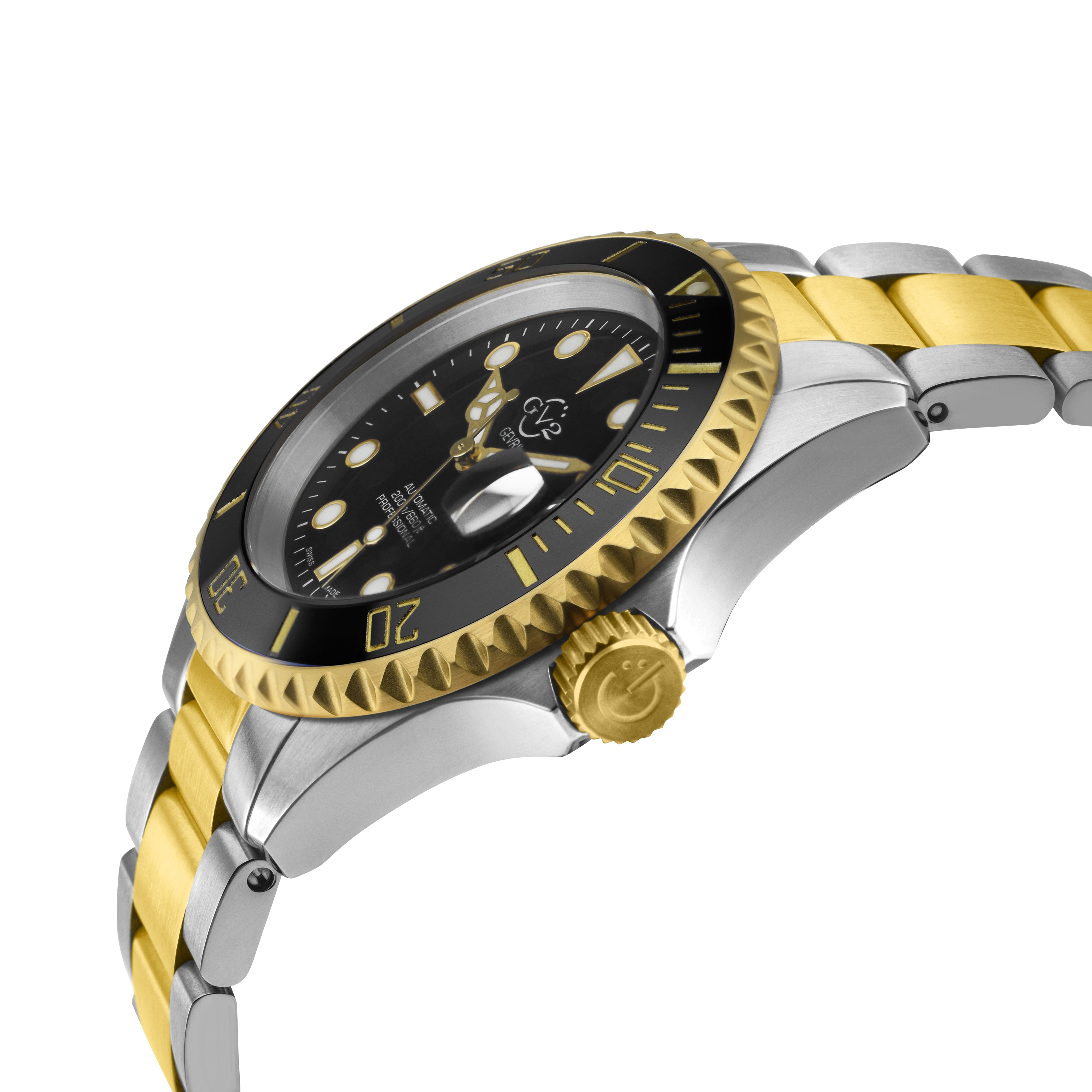 Liguria GV2 by Gevril Swiss Automatic, Black Dial, Black Bezel, SS