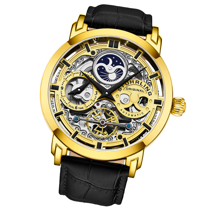 Legacy 3924 Gold Black/Leather | Gold Dial