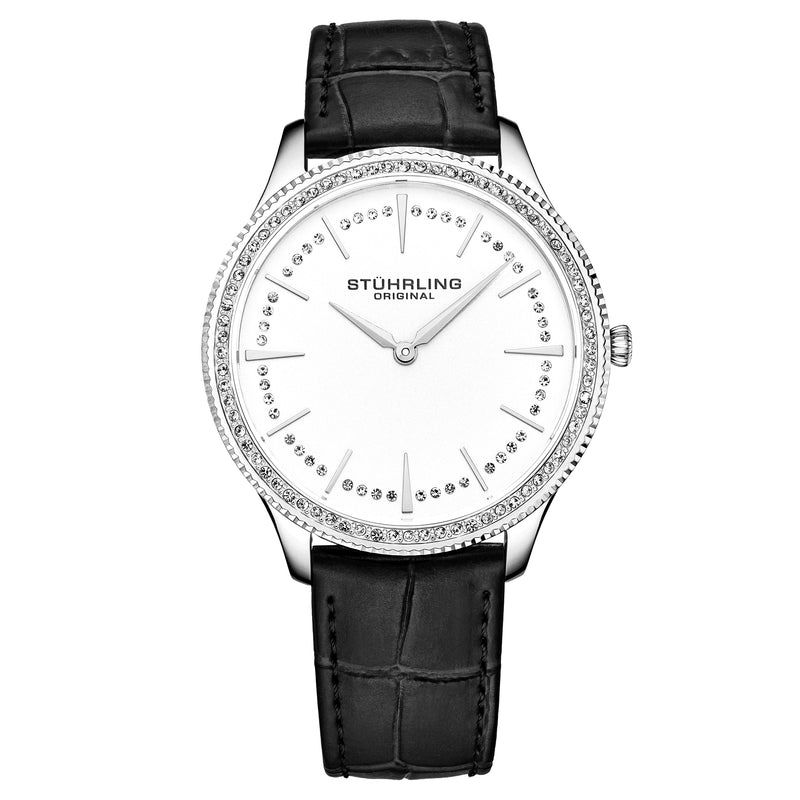 Symphony-3985.1 Black Leather | Silver Dial
