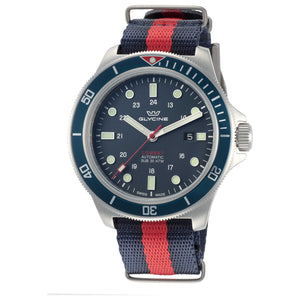 Combat Sub Blue dial / Two-Tone Blue / Red Satin Strap Blue Dial