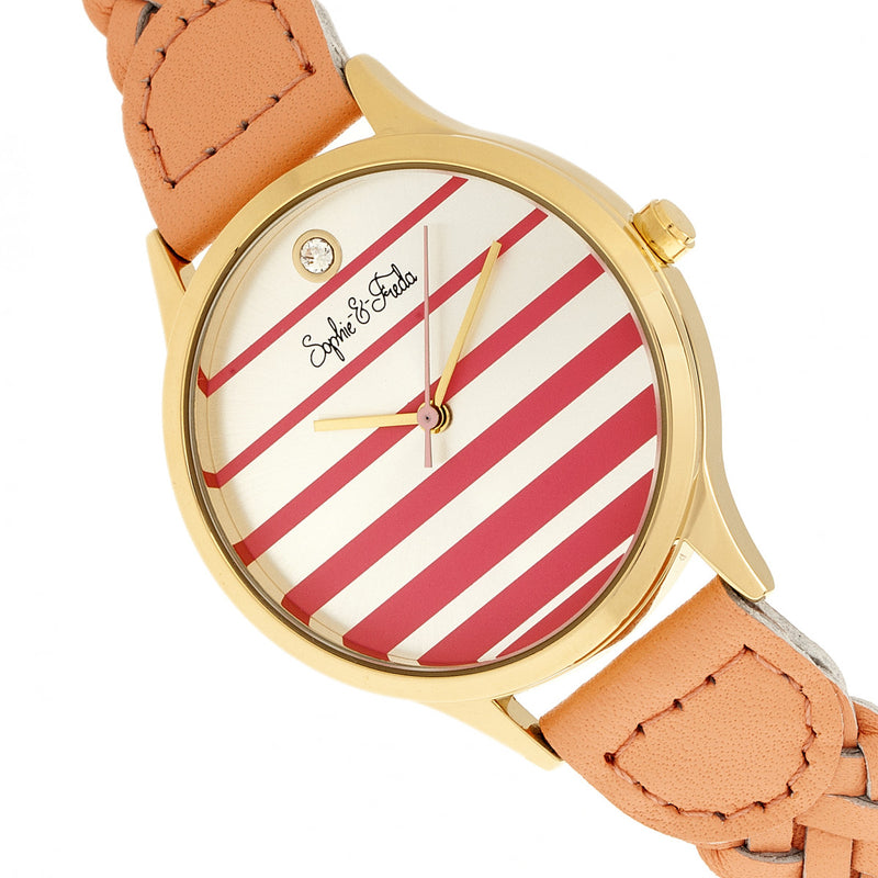Tucson w/ Swarovski Crystals Gold/Coral | Silver Dial