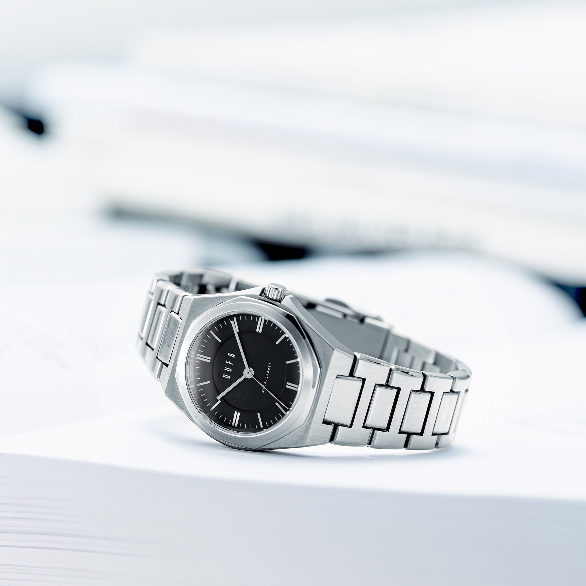 Wachsmann (Ladies) Black & Silver / Stainless Steel | Black Dial