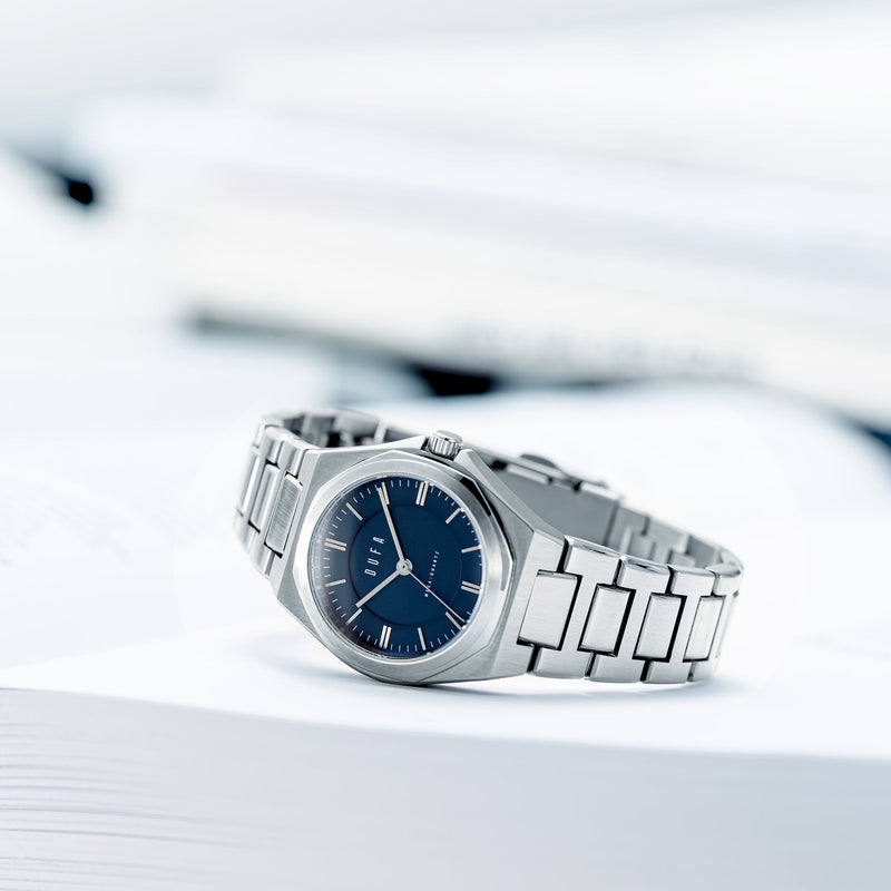 Wachsmann (Ladies) Dark Blue & Silver / Stainless Steel | Blue Dial