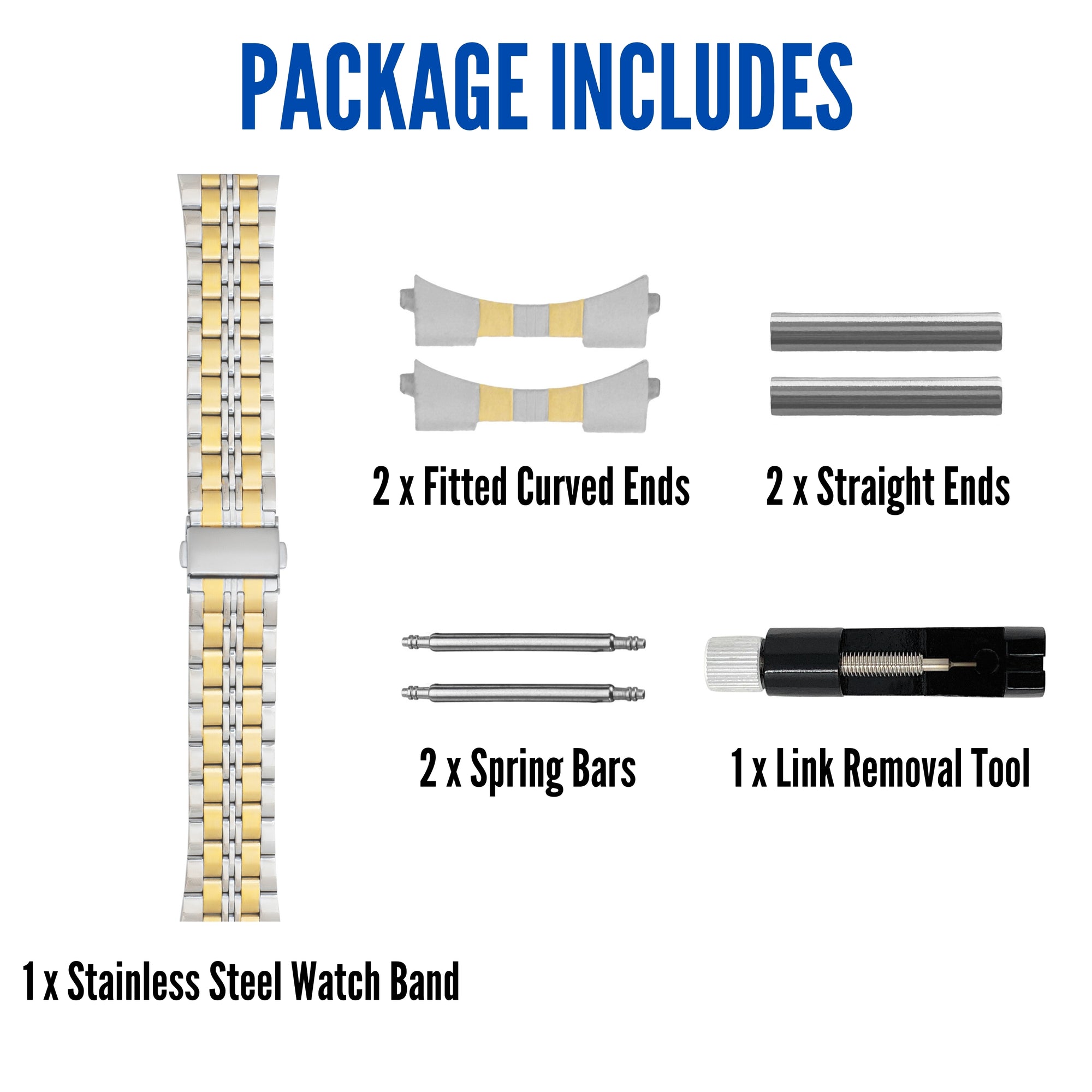 MET.615 | Jubilee Stainless Steel Watch Band 22mm / Two-Tone |  Dial