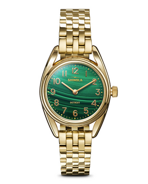 Watch: Derby 2H 30.5mm, Gold Bracelet Green Dial