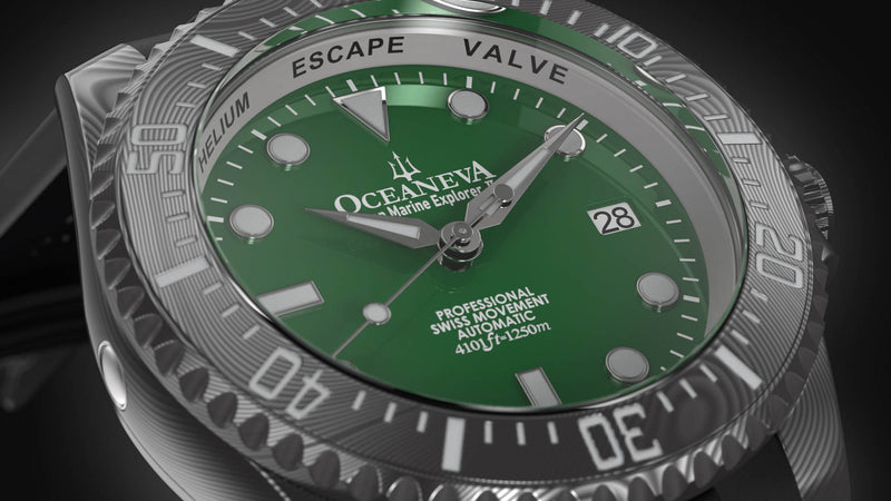 Damascus Swiss Automatic SW200 Deep Marine Explorer II Damascus/Green Dial | Green Dial