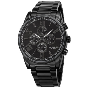 AK1072BK-Casual Black/Stainless Steel | Black Dial