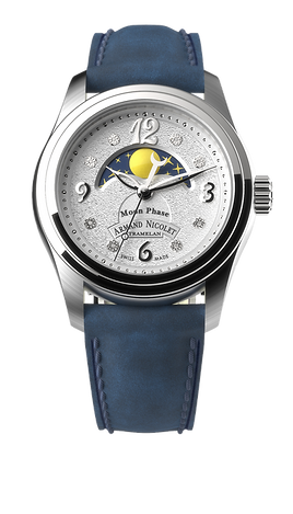 M03-4 Silvered/Vegan leather | Silver Dial