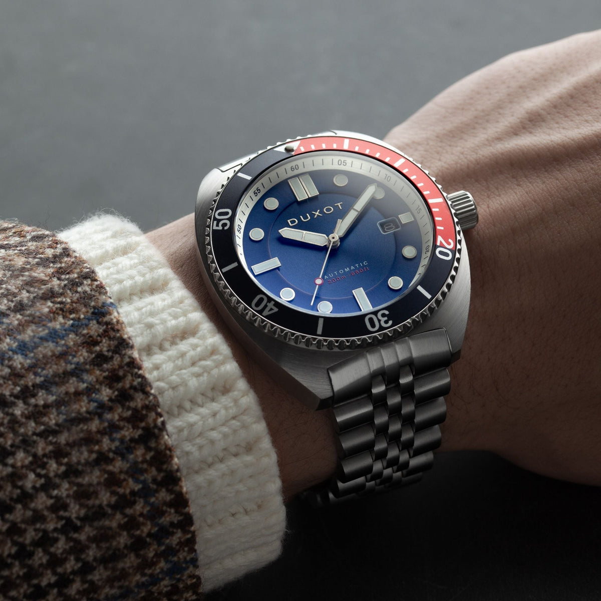 Tortuga Automatic Blue & Red / Stainless Steel Blue Dial