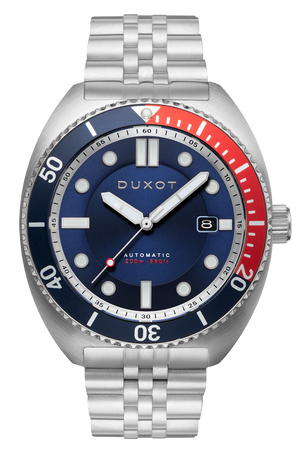Tortuga Automatic Blue & Red / Stainless Steel Blue Dial
