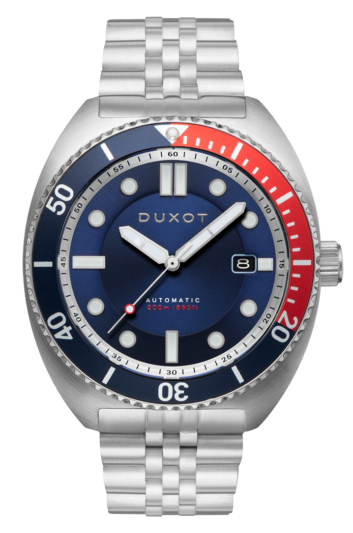 Tortuga Automatic Blue & Red / Stainless Steel Blue Dial
