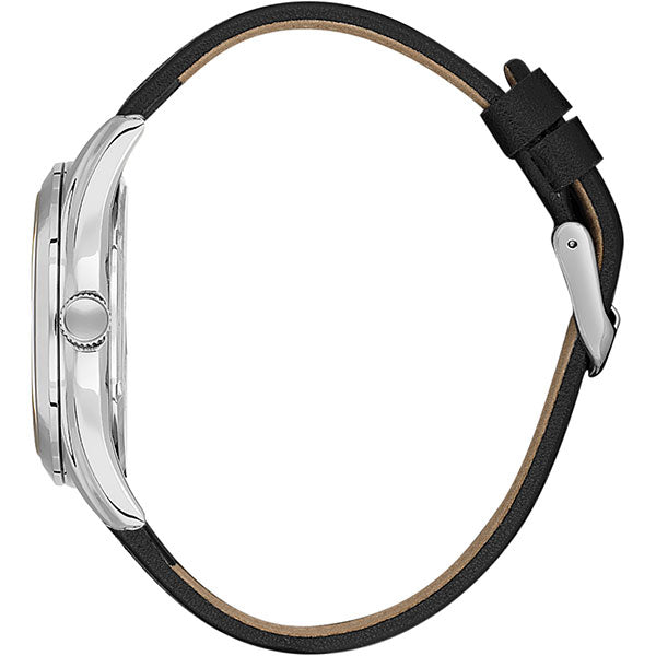 Arcadia ER - Date - Leather Strap - DK13692 Silver / Black Dial | Black Dial