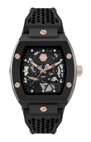 The Skeleton Ecoceramic Black / Silicone | Black Dial
