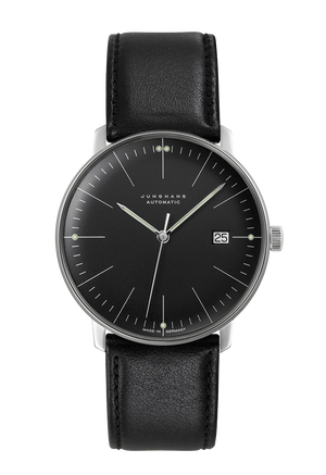 Max Bill Black / Black Leather Black Dial