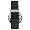 Luxe Automatic Skeleton Black/Leather | Silver Dial