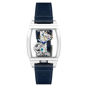 Discovery Wolver Bridge Mechanical Blue / Genuine Leather | Transparent Dial