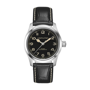 Khaki Field Black / Leather Black Dial