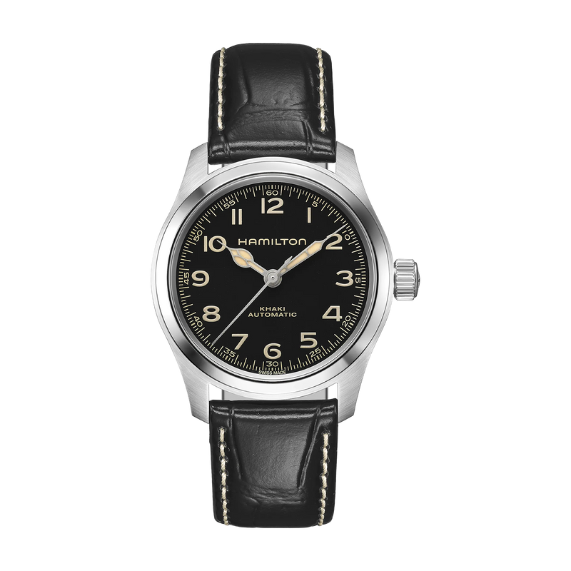 Khaki Field Black / Leather Black Dial