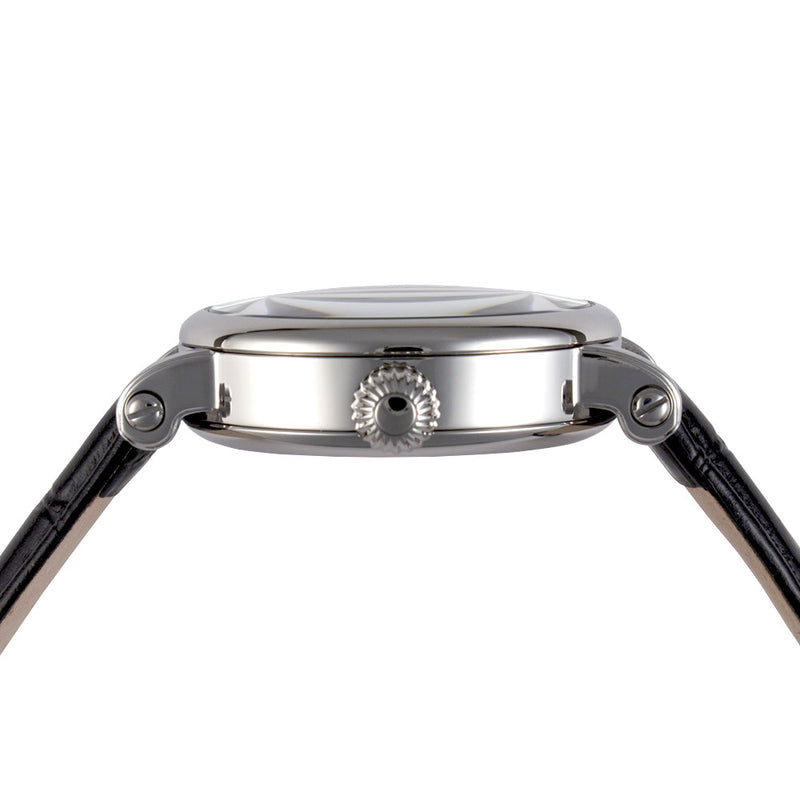 Traveller Series black leather/silver | White Dial