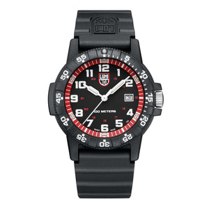 Leatherback SEA Turtle Giant 0320 Series Black Dial / Black PU Strap Black-Red Dial