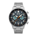 Hawker Hurricane Carey Dual Time Blue & Stainless Steel /  Stainless Steel | Blue Dial