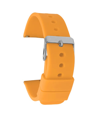 SIL.100 | Quick Release Slim Soft Rubber Silicone Watch Band - 22mm, Orange 22mm / Orange