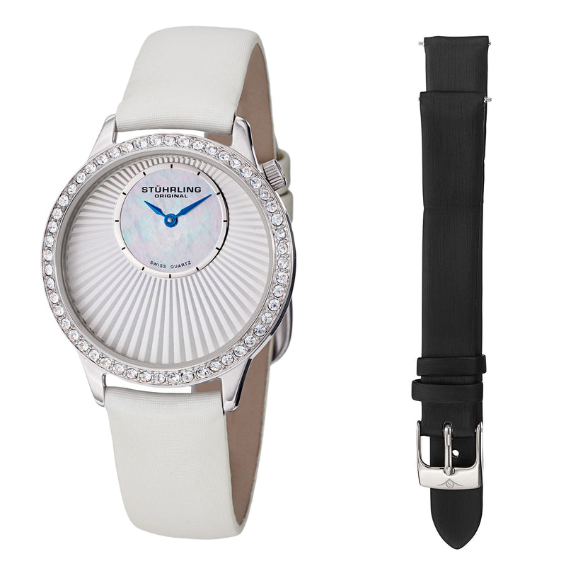 Vogue-336 White Leather | Silver Dial