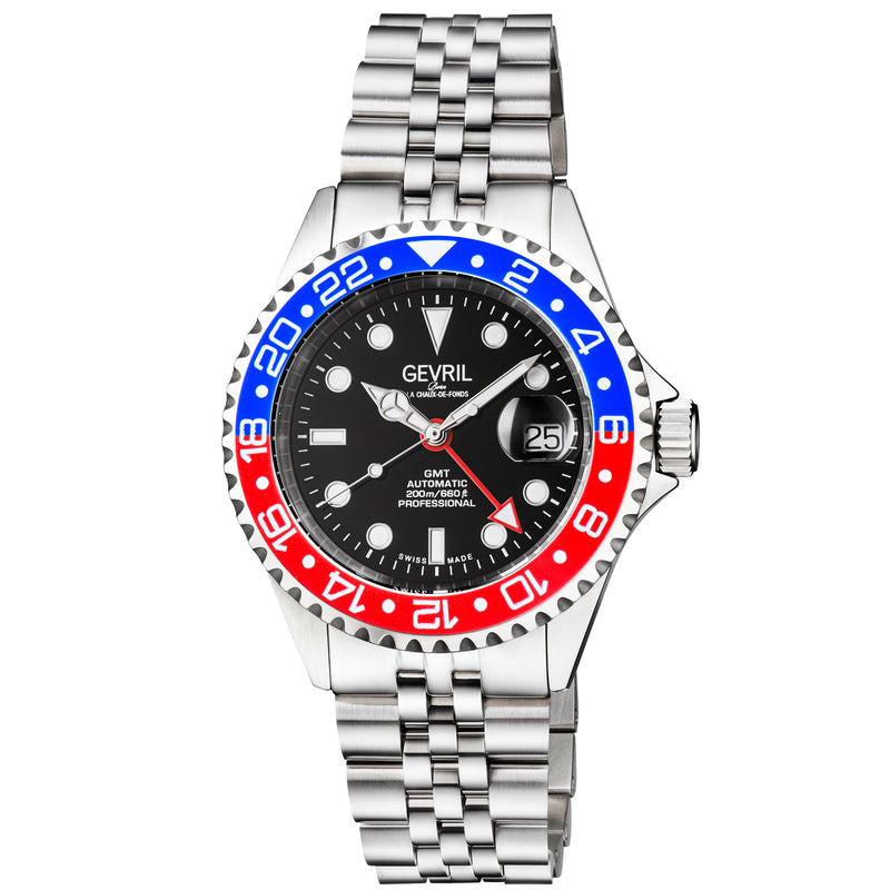 Wall Street SW330 GMT Swiss Automatic Diver's watch | Black Dial