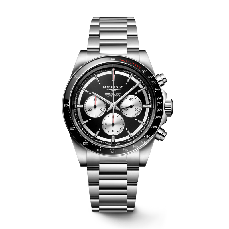Conquest Chronograph Black / Stainless Steel | Black Dial