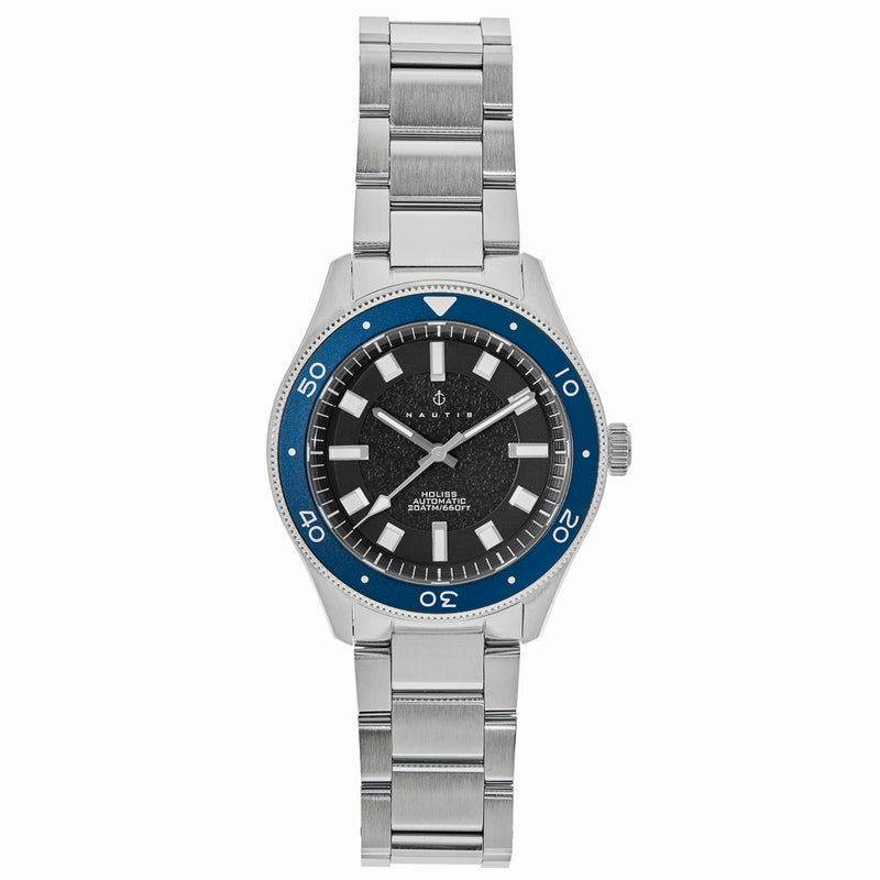 Holiss Automatic Diver Silver/Blue | Black Dial
