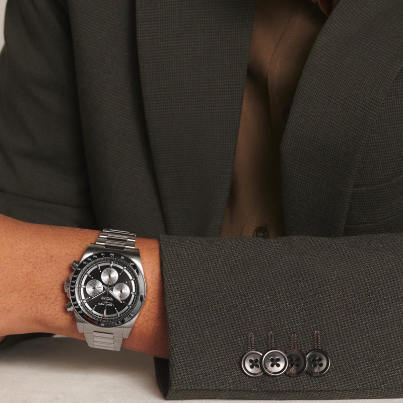 Conquest Chronograph Black / Stainless Steel | Black Dial